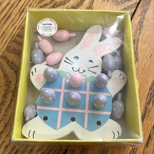 Wooden Easter bunny tic tac toe set